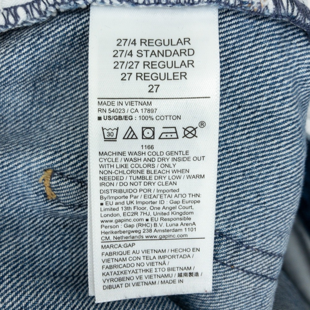 Gap Barrel High Rise Jeans Womens Size 27 4R Indigo Blue Denim Tapered Leg - Picture 13 of 16